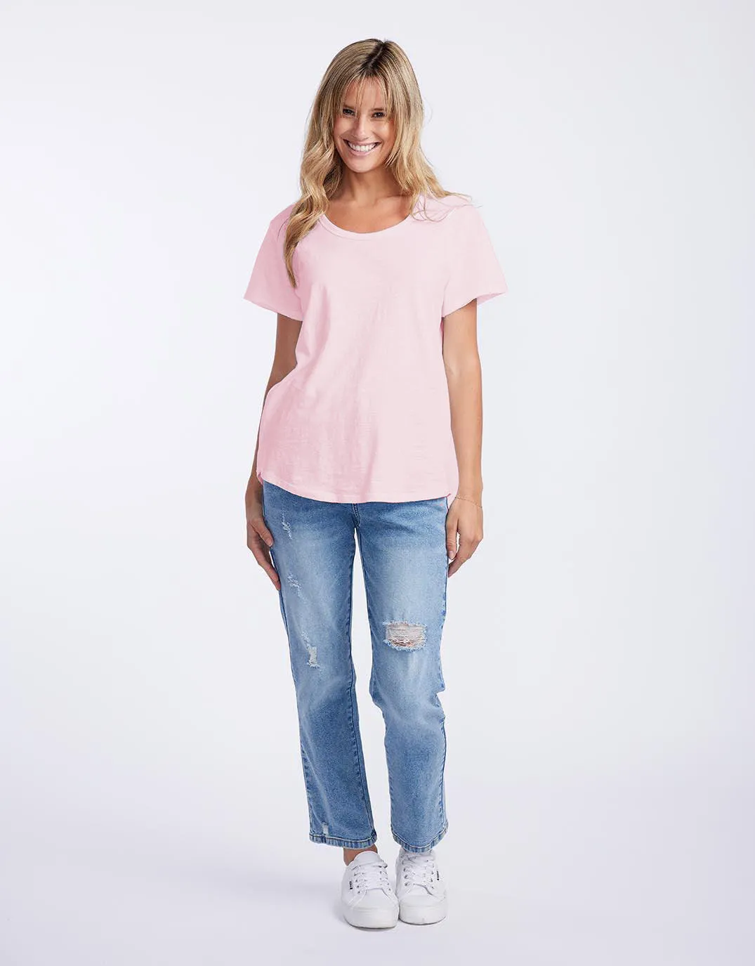 Summer Round Neck Tee - Coral Pink sold by White & Co product image thumbnail 2
