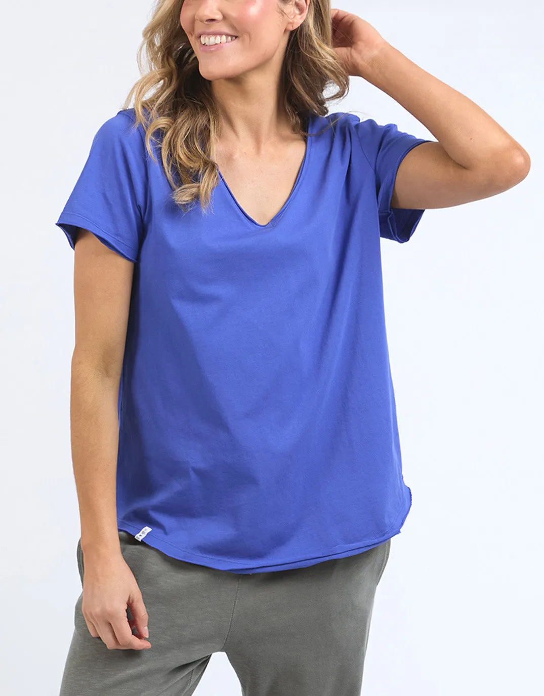 Pima Vee Tee - Royal Blue sold by White & Co