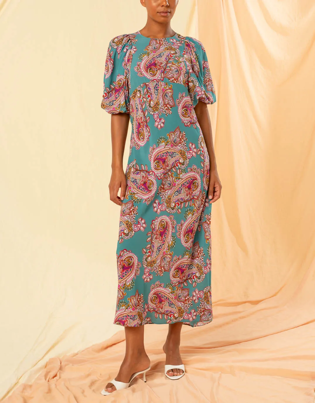 Alessa Dress -Ocean Paisley sold by White & Co