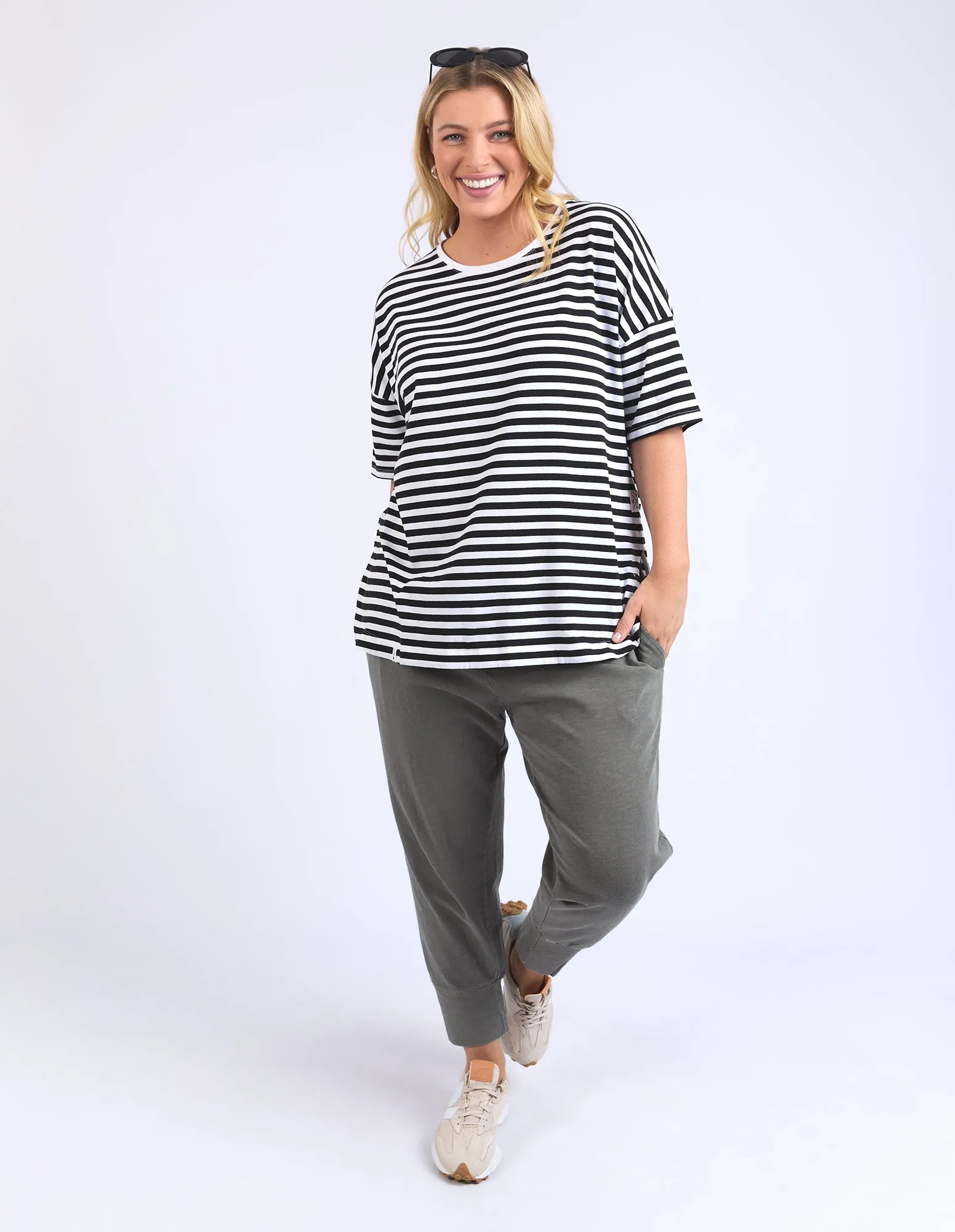 Lauren Short Sleeve Tee - Black/White Stripe sold by White & Co product image thumbnail 5