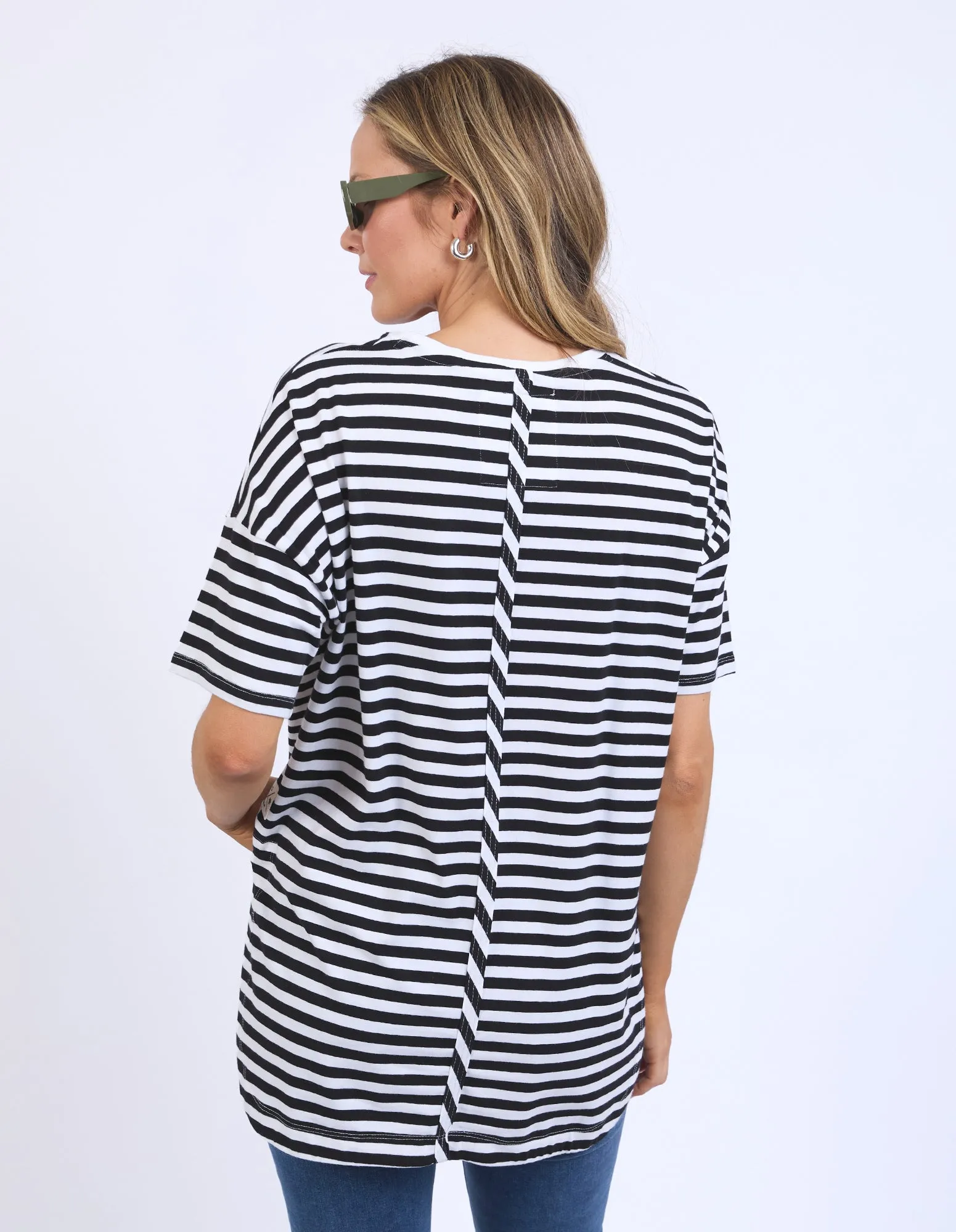 Lauren Short Sleeve Tee - Black/White Stripe sold by White & Co product image thumbnail 3