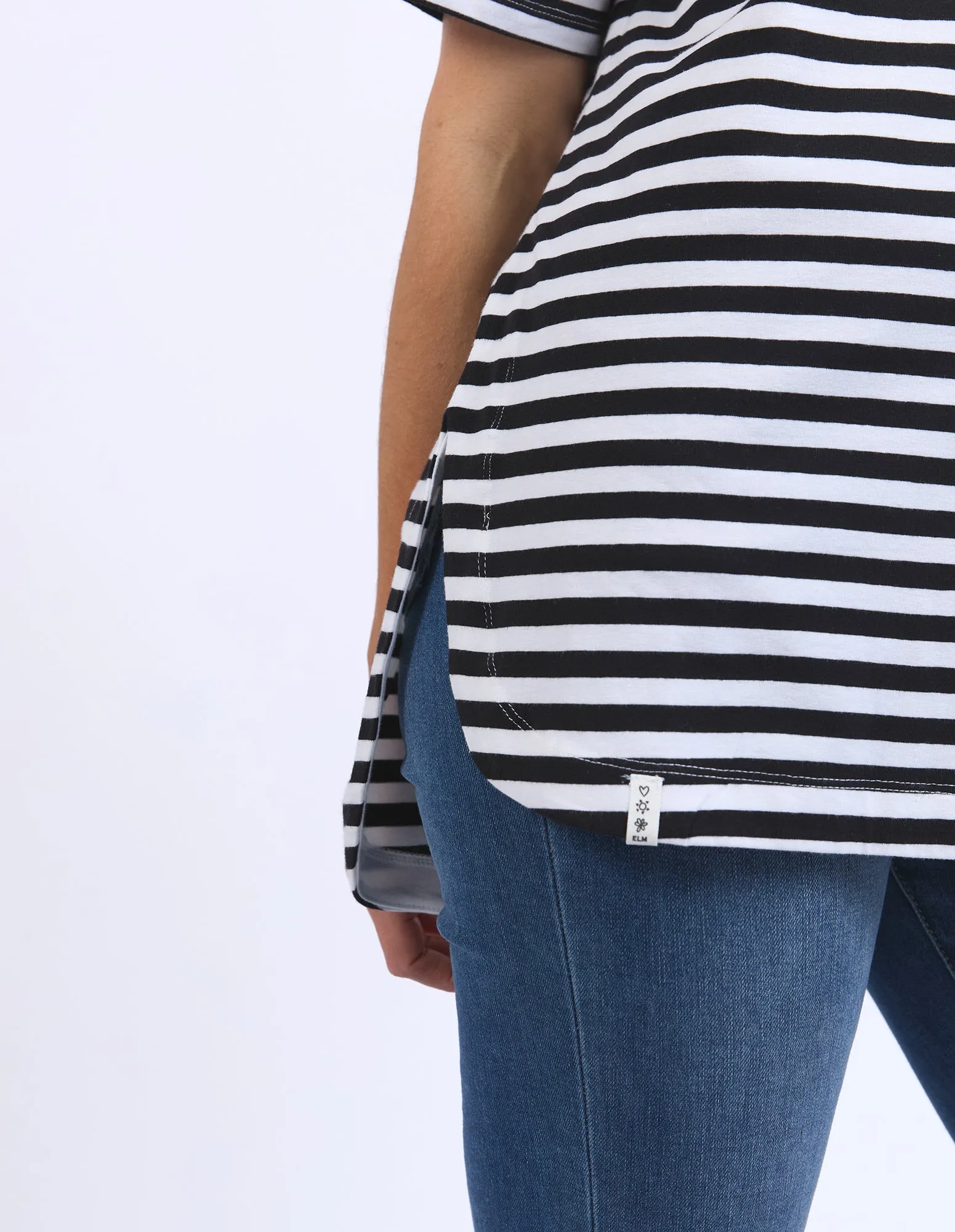 Lauren Short Sleeve Tee - Black/White Stripe sold by White & Co product image thumbnail 4