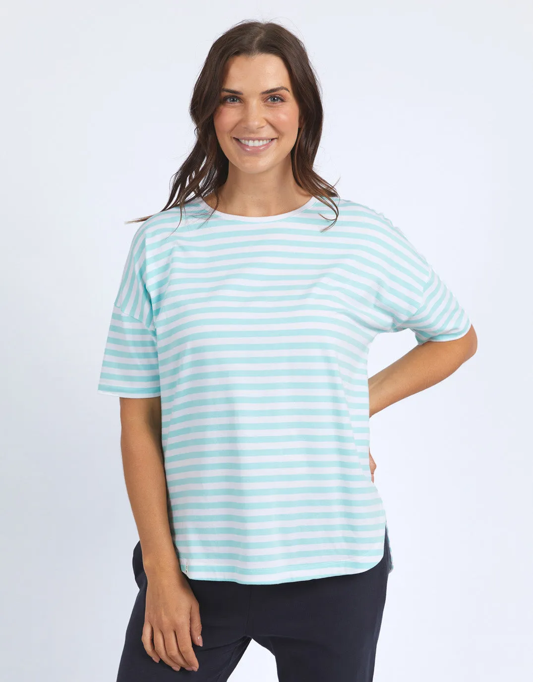 Lauren Short Sleeve Tee - Tonic Blue/White Stripe sold by White & Co product image thumbnail 5