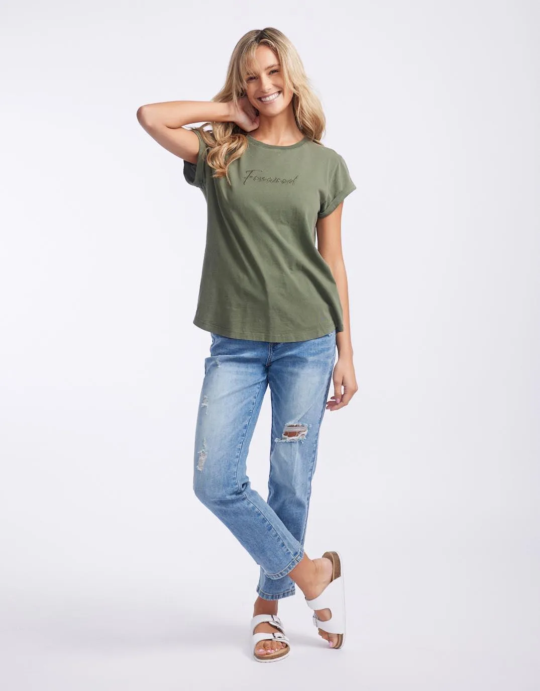 Signature Tee - Khaki sold by White & Co product image thumbnail 3