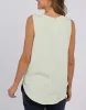 Cloud Scoop Tank - Lime Cream sold by White & Co