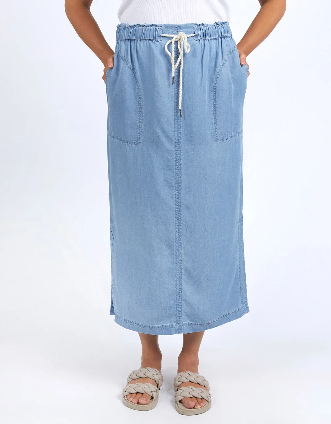 Penny Utility Skirt - Mid Blue Wash sold by White & Co