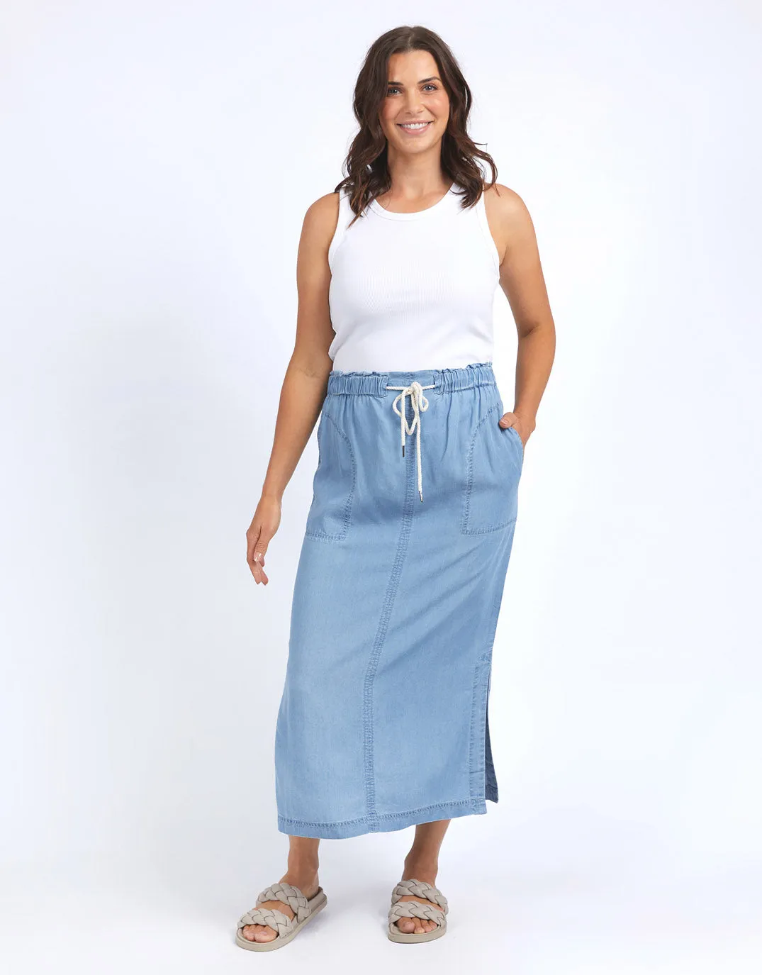 Penny Utility Skirt - Mid Blue Wash sold by White & Co product image thumbnail 4