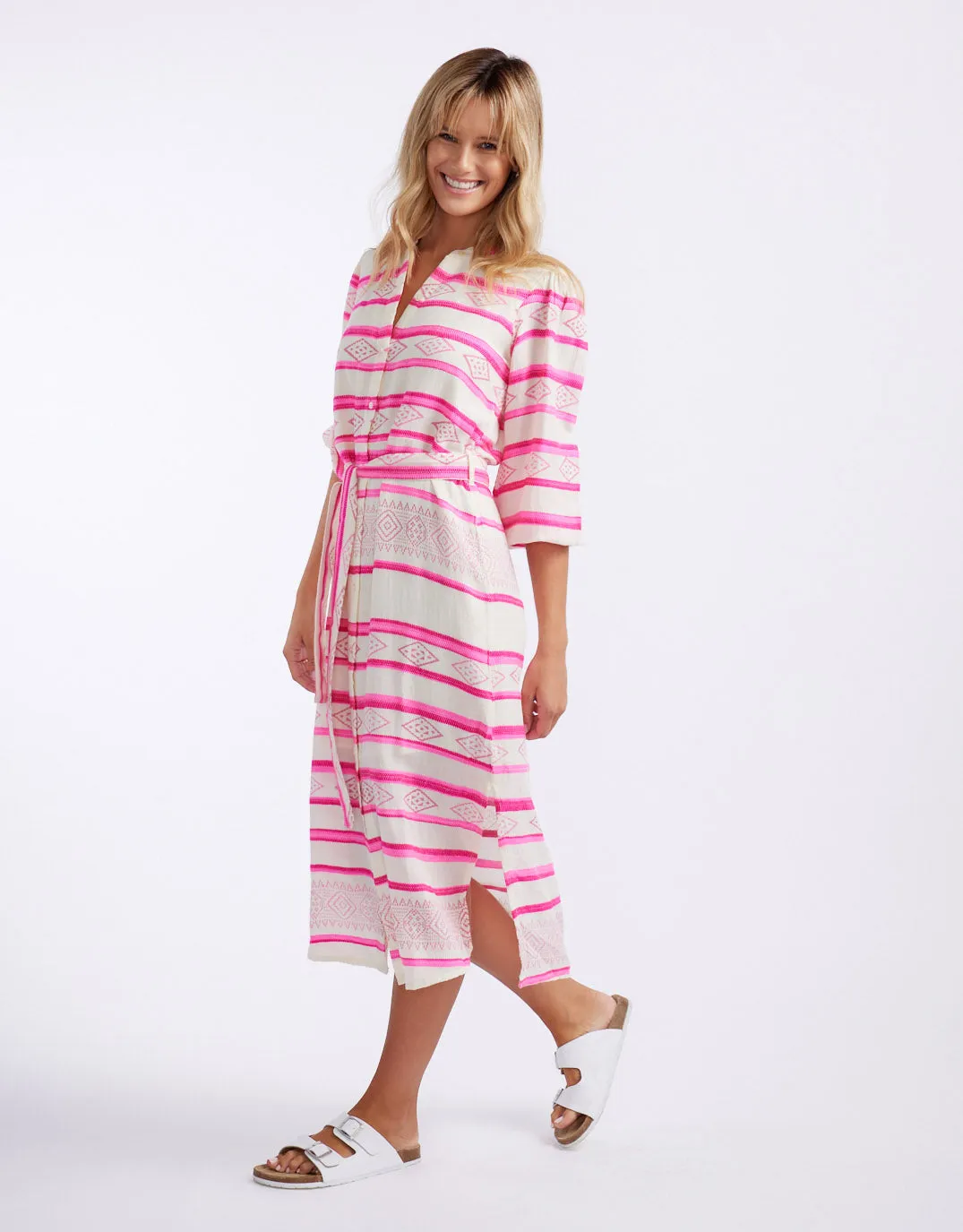 Palm Island Dress - Neon Pink Stripe sold by White & Co product image thumbnail 2