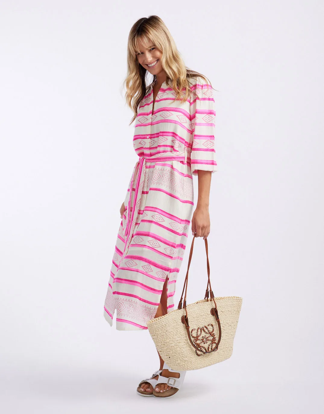 Palm Island Dress - Neon Pink Stripe sold by White & Co product image thumbnail 4