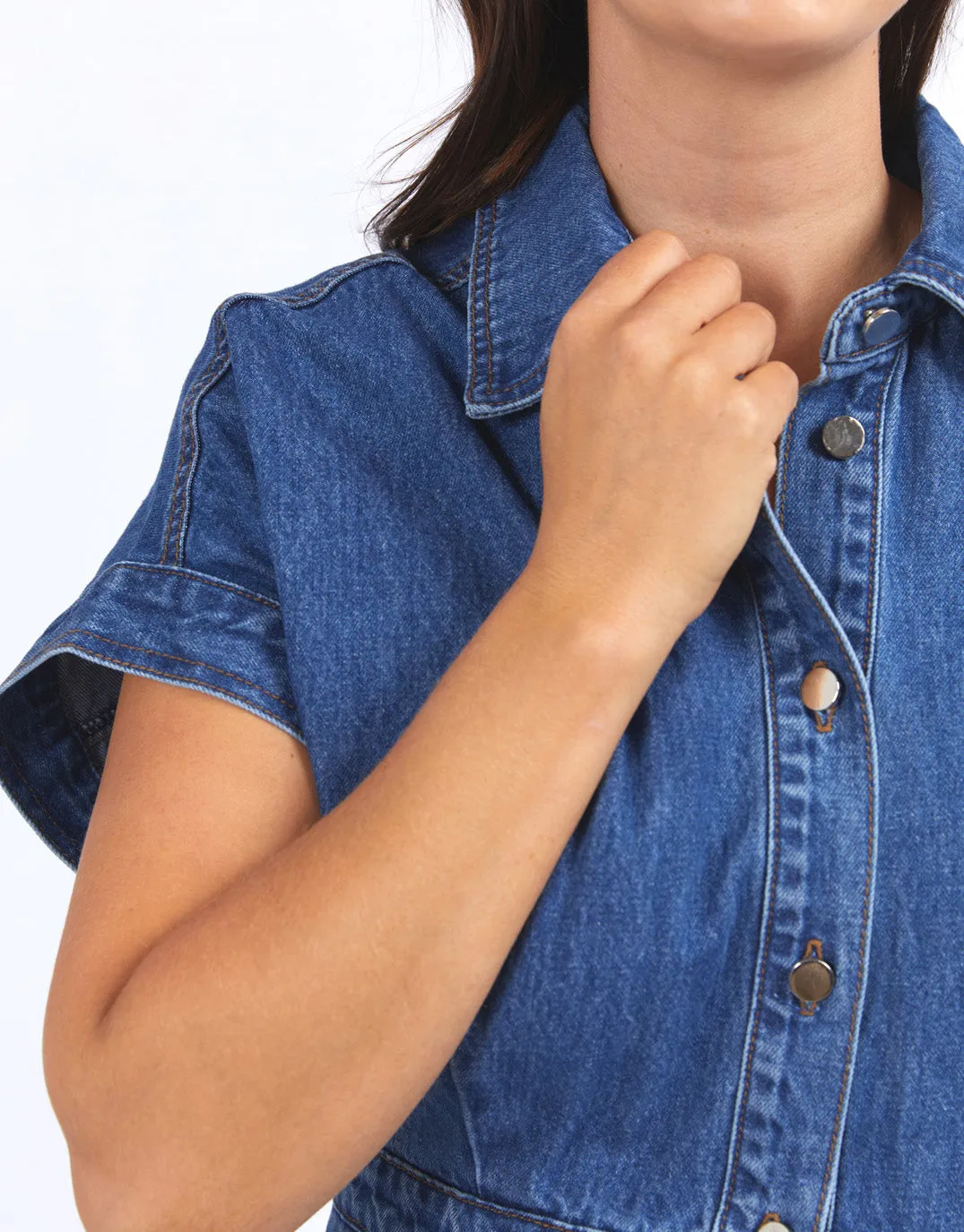 Aimee Denim Dress - Mid Blue Wash sold by White & Co product image thumbnail 5