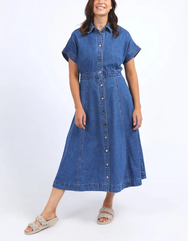 Aimee Denim Dress - Mid Blue Wash sold by White & Co