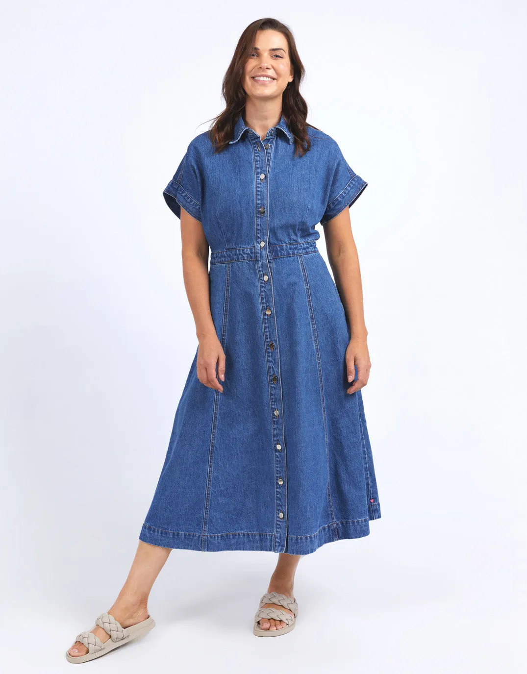 Aimee Denim Dress - Mid Blue Wash sold by White & Co product image thumbnail 3