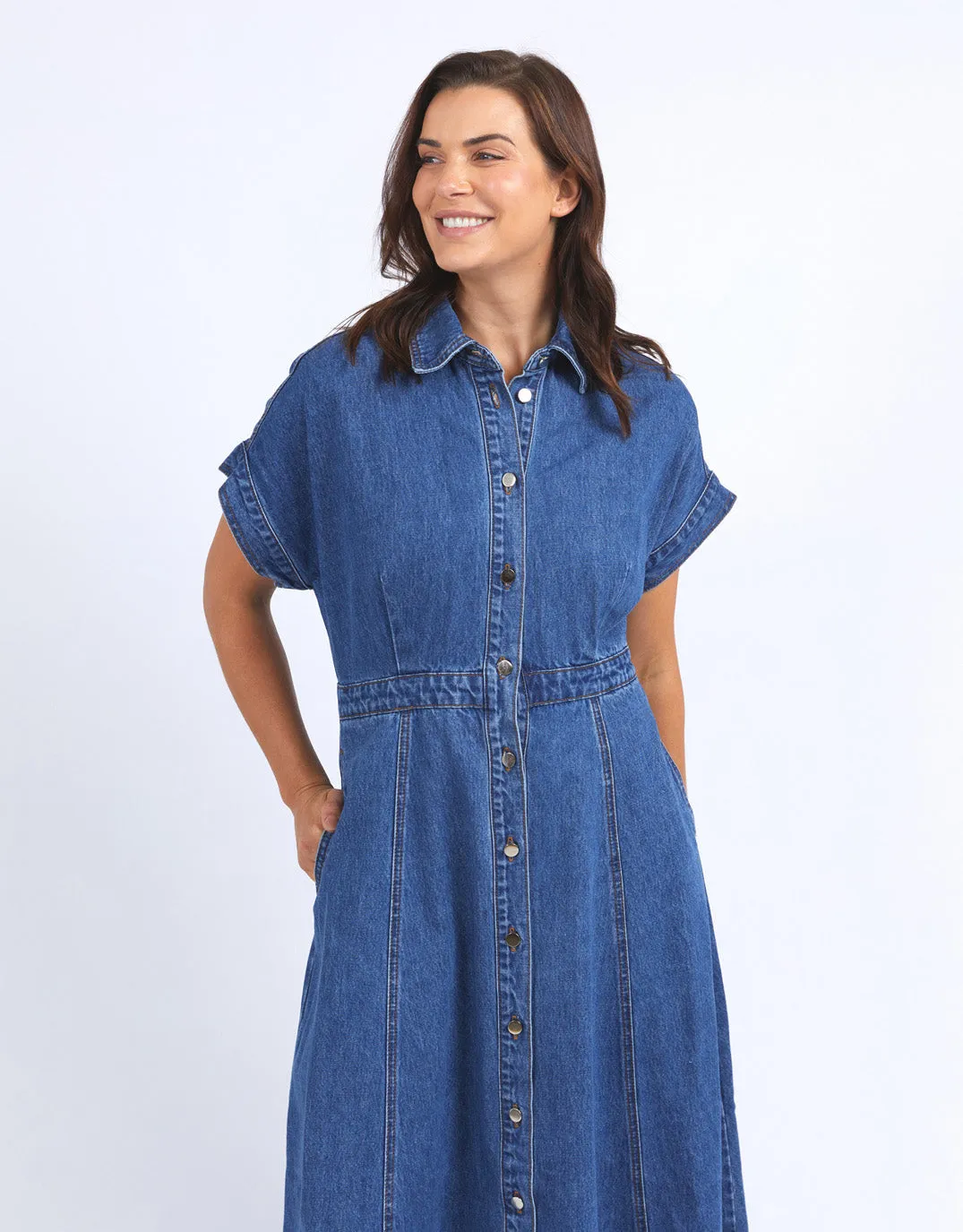 Aimee Denim Dress - Mid Blue Wash sold by White & Co product image thumbnail 4