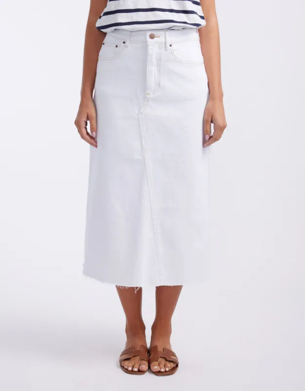 Saskia Denim Skirt - White sold by White & Co