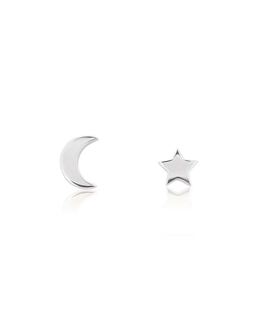 Star & Moon Stud Earrings - Sterling Silver sold by White & Co product image thumbnail 2