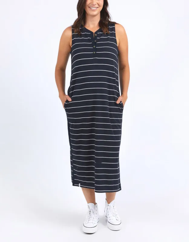 Elysian Dress - Navy And White Stripe sold by White & Co