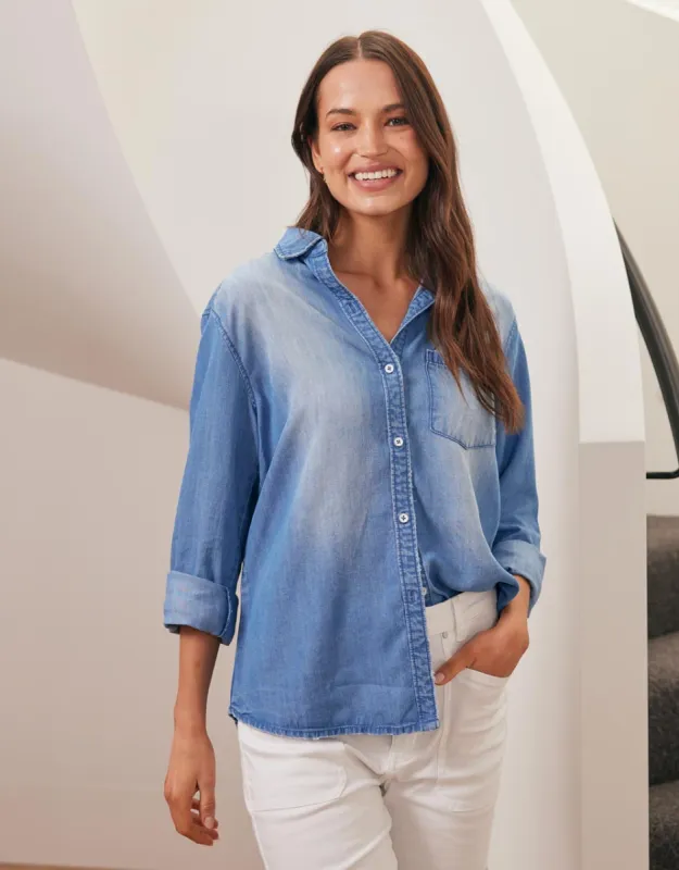 Ava Vintage Shirt - Denim sold by White & Co