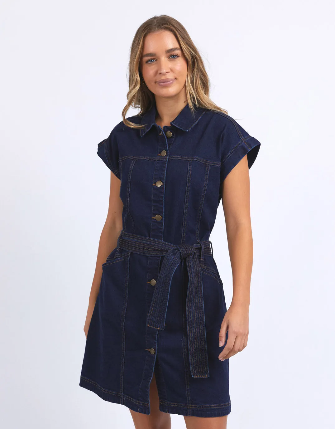 Heidi Dress - Dark Blue Denim sold by White & Co product image thumbnail 5