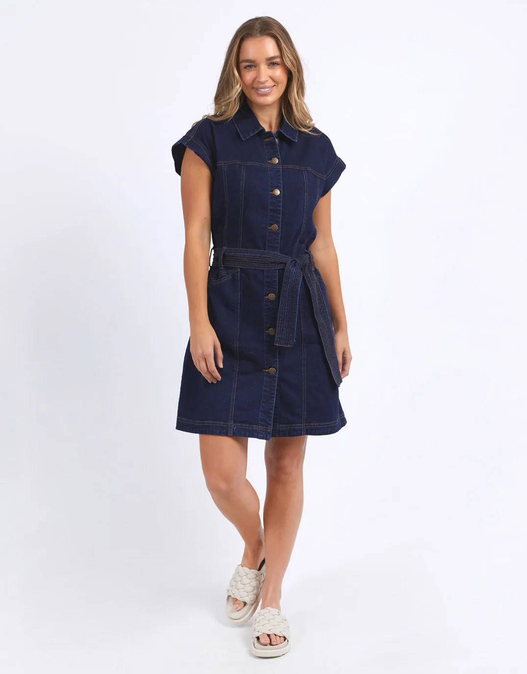 Heidi Dress - Dark Blue Denim sold by White & Co product image thumbnail 3