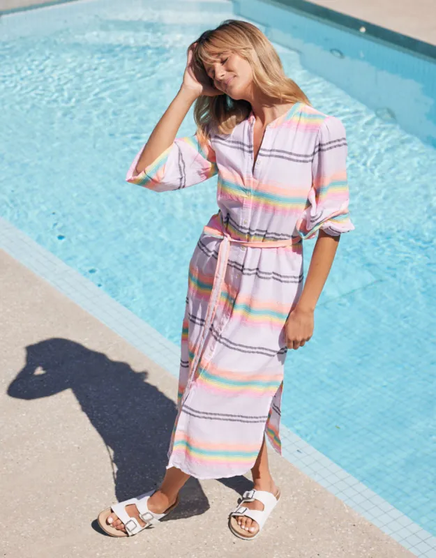 Palm Island Dress - Neon Stripe sold by White & Co