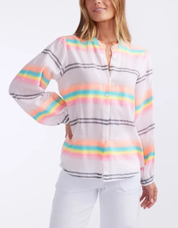 Malibu Blouse - Neon Stripe sold by White & Co
