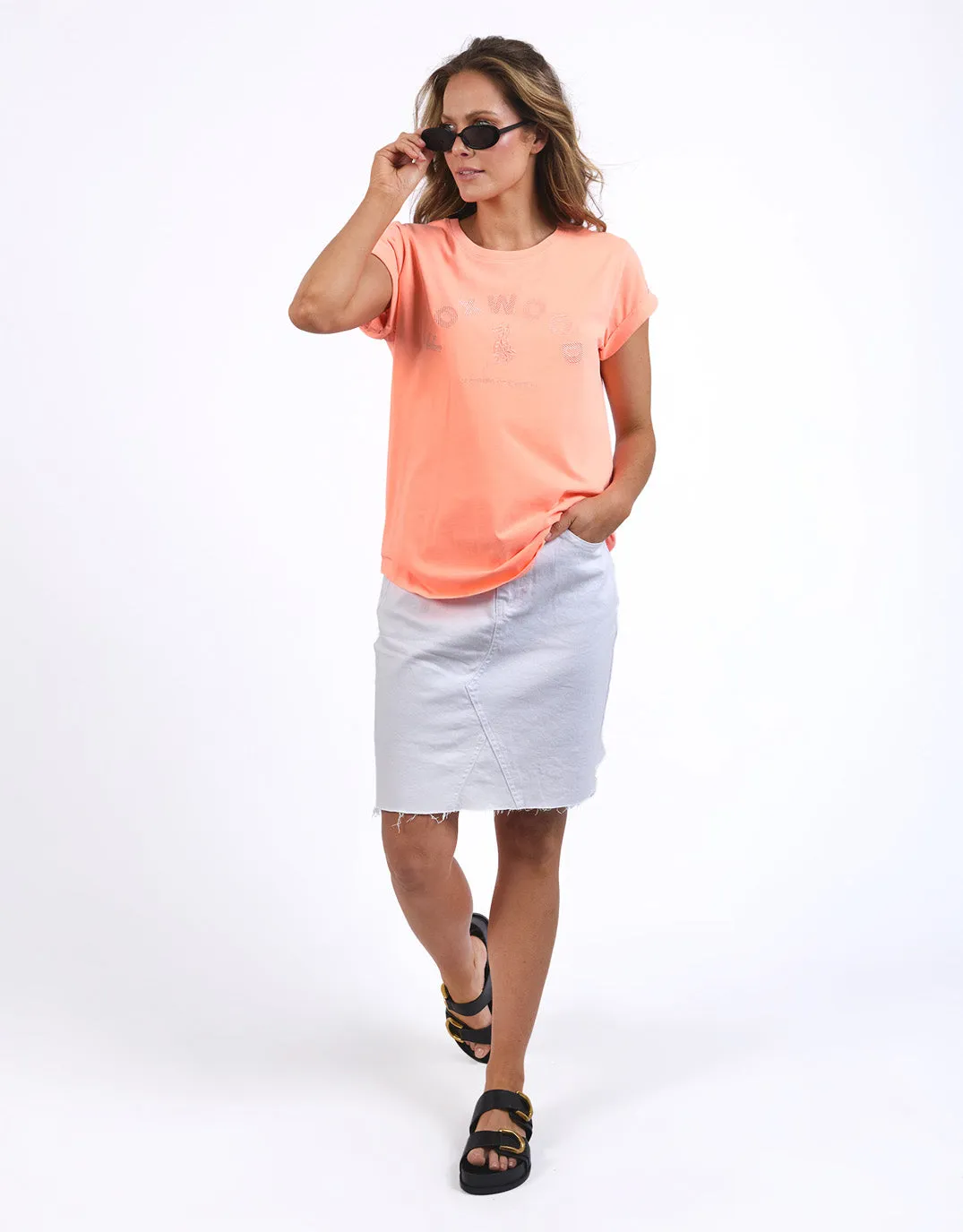 Effortless Tee - Neon Peach sold by White & Co product image thumbnail 2