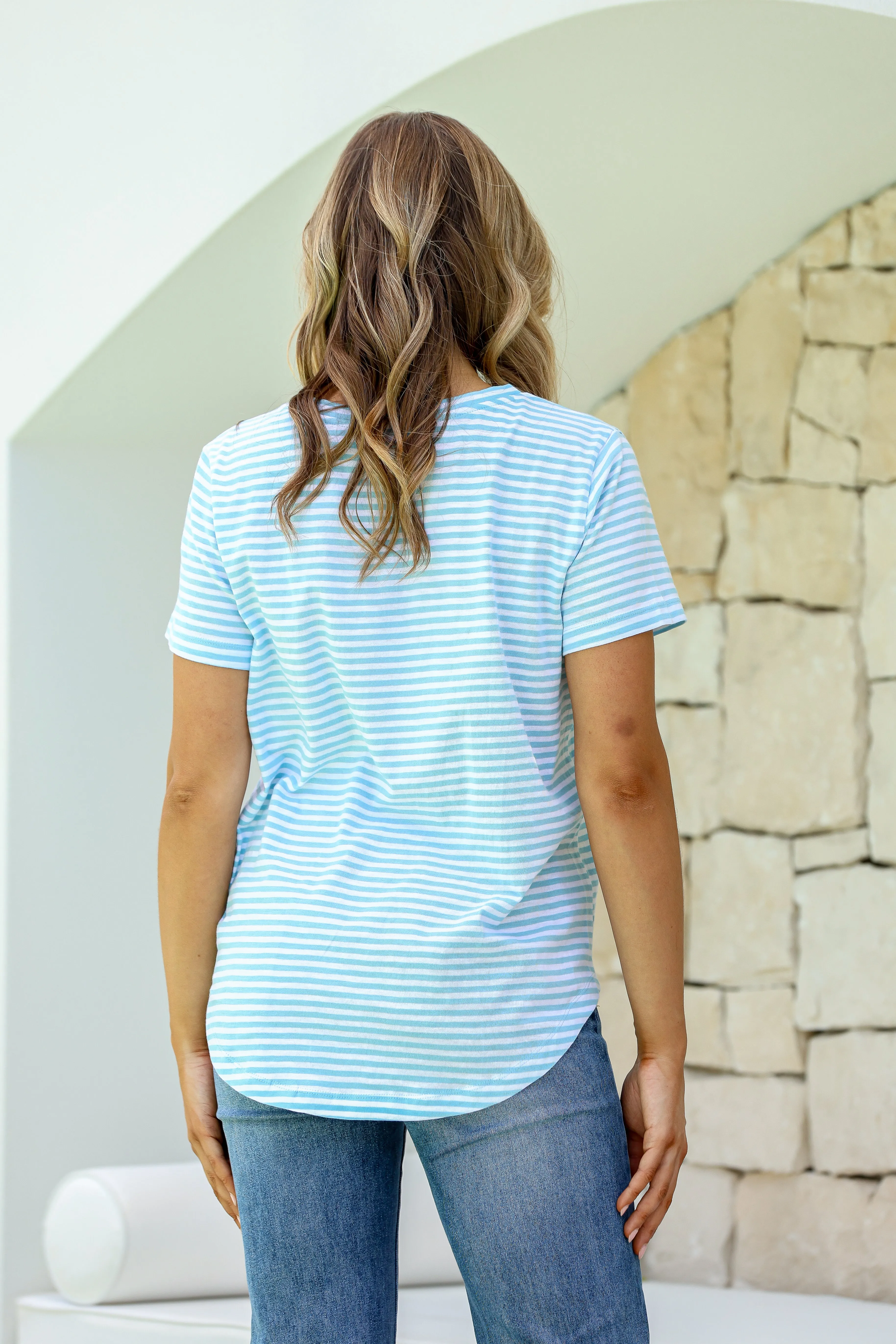 Stripe T-Shirt - Blue/White Stripe sold by White & Co product image thumbnail 4