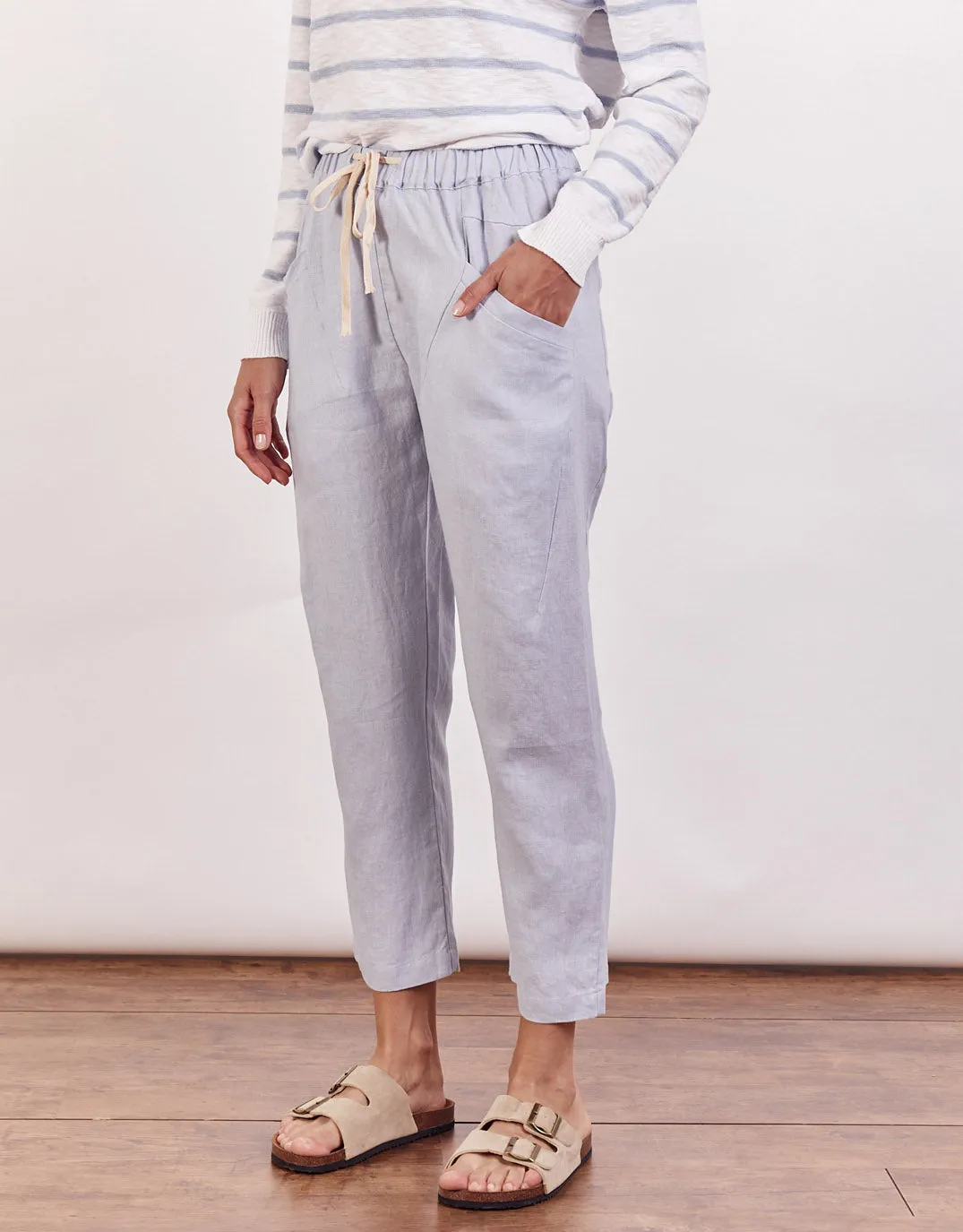 Luxe Linen Pants - Chambray Blue sold by White & Co product image thumbnail 2