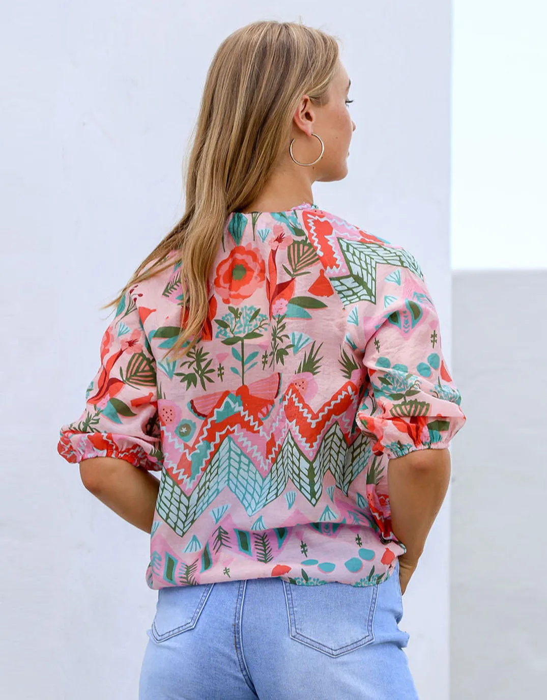 Ziggy Button Blouse - Pink Print sold by White & Co product image thumbnail 5