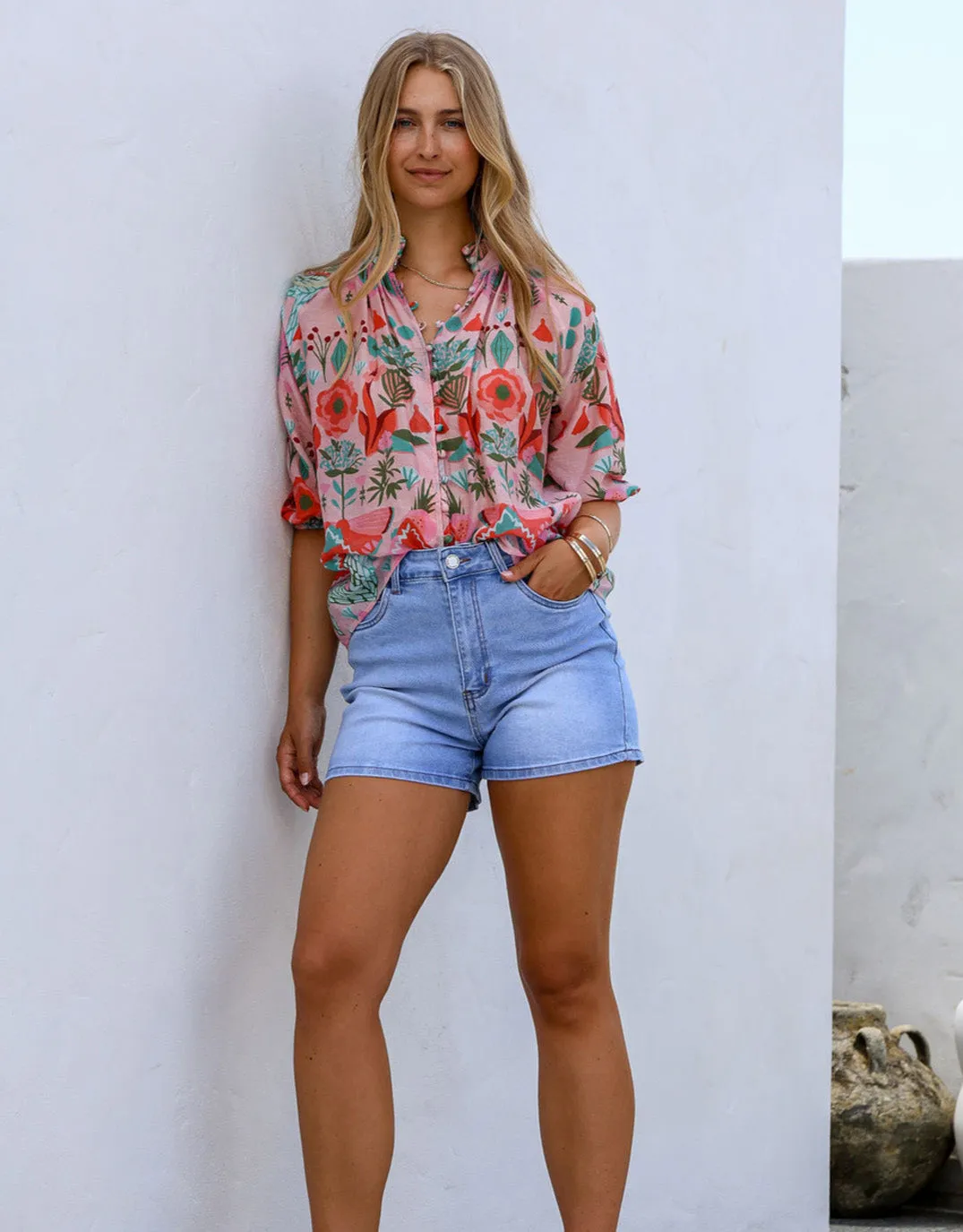 Ziggy Button Blouse - Pink Print sold by White & Co product image thumbnail 3