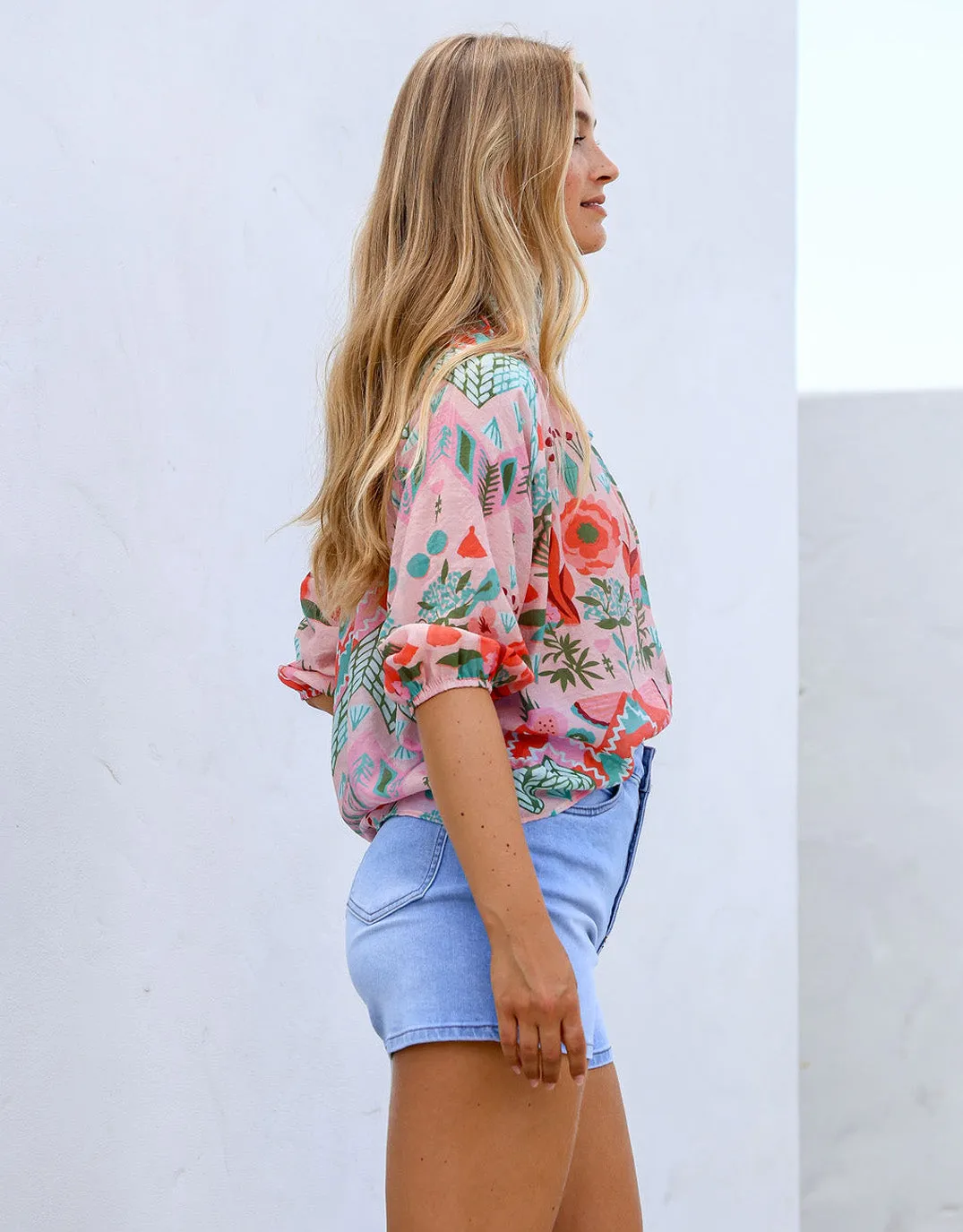 Ziggy Button Blouse - Pink Print sold by White & Co product image thumbnail 4