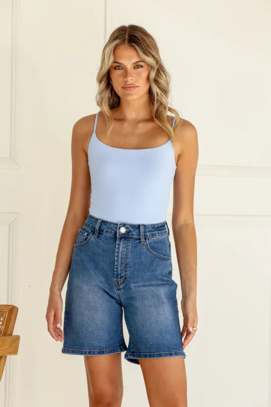Stretch Denim Shorts - Dark Blue Wash sold by White & Co