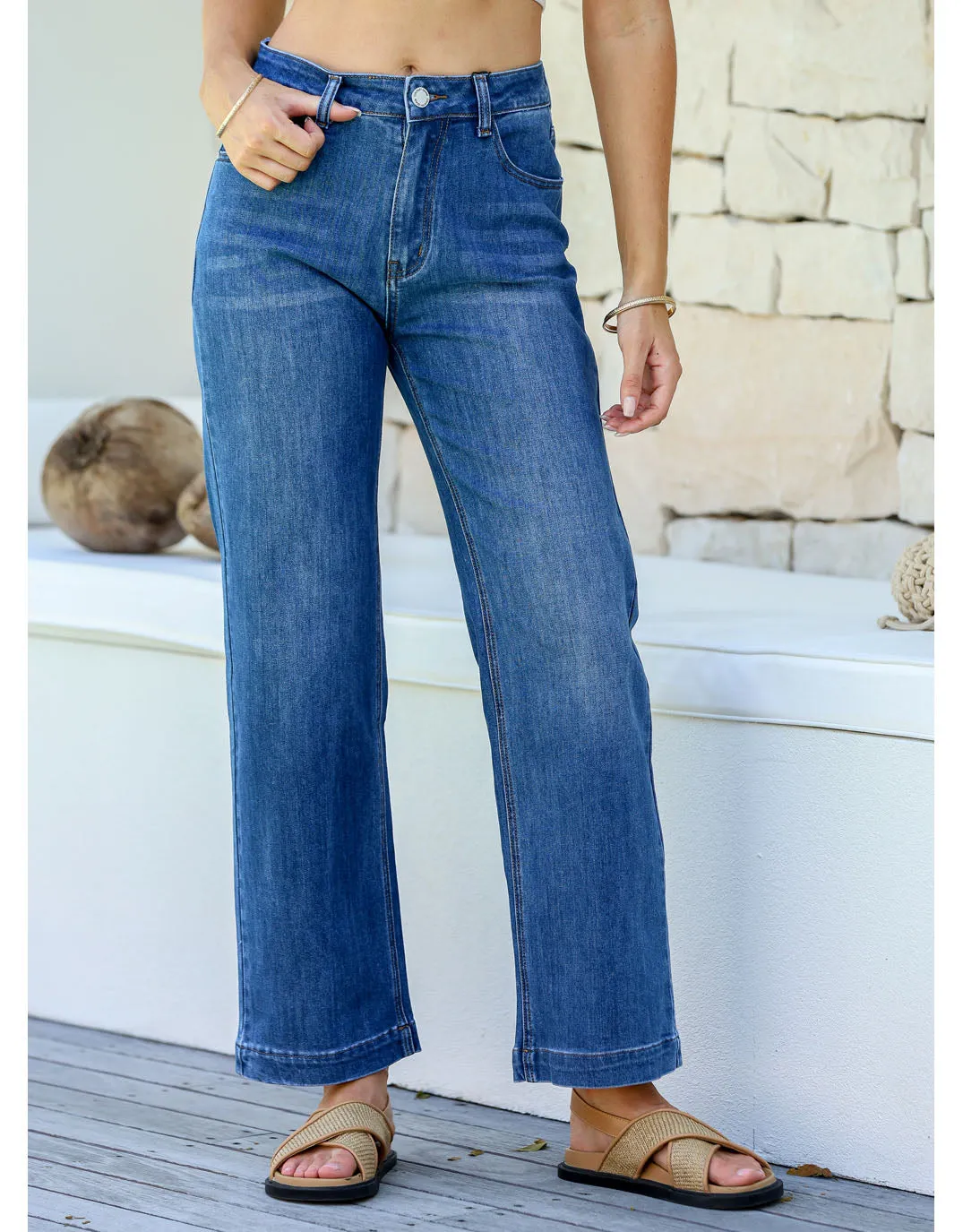 Stretch Straight Leg Jean - Dark Blue sold by White & Co product image thumbnail 4