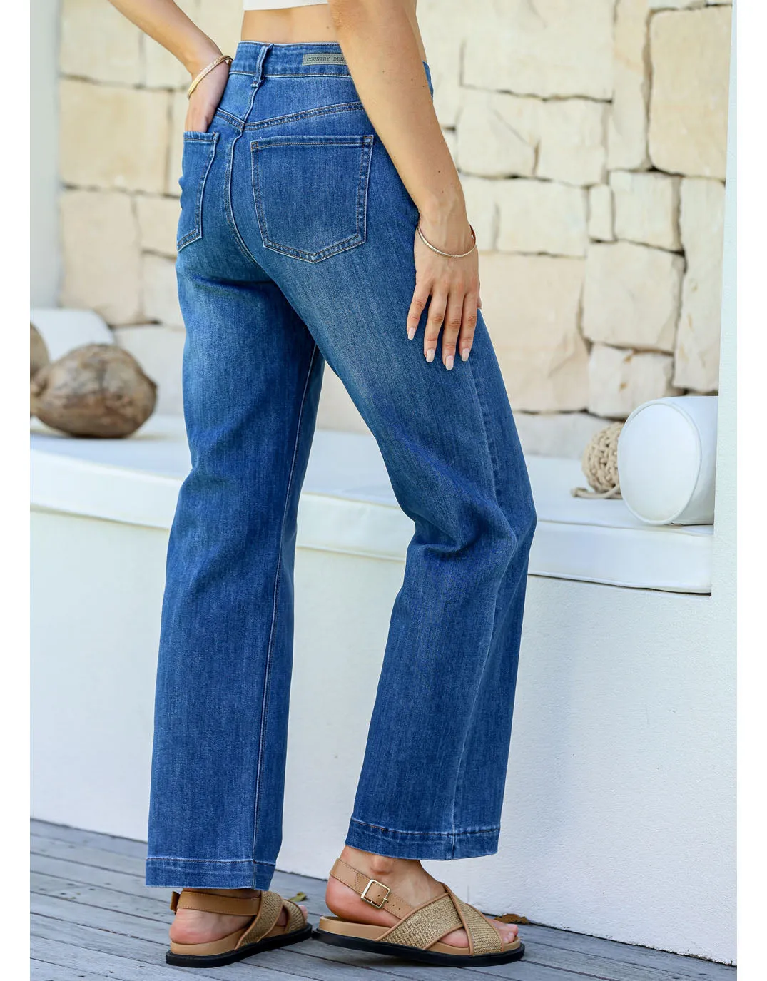 Stretch Straight Leg Jean - Dark Blue sold by White & Co product image thumbnail 5