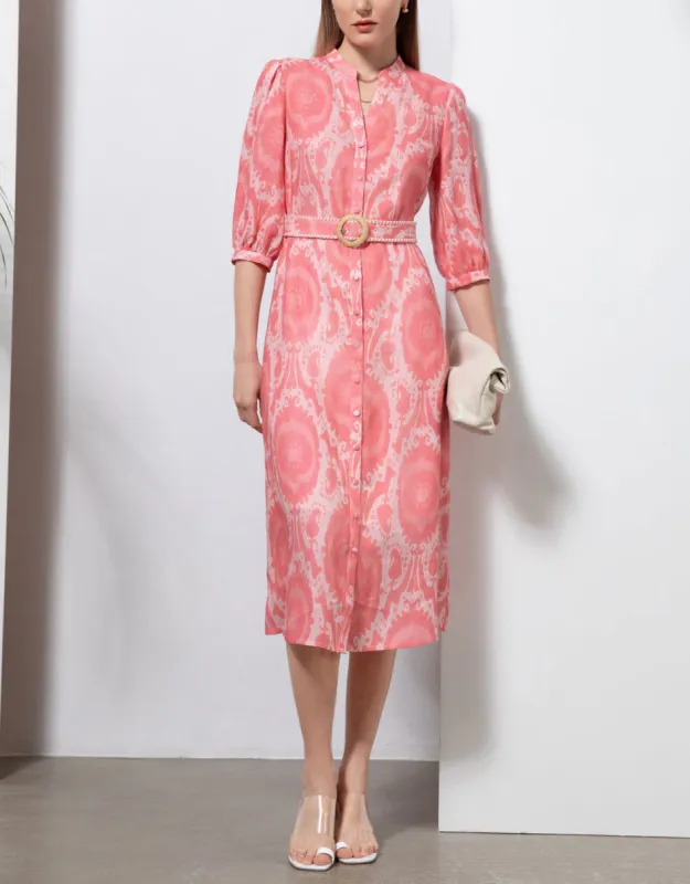 Abyss Midi Dress - Coral sold by White & Co