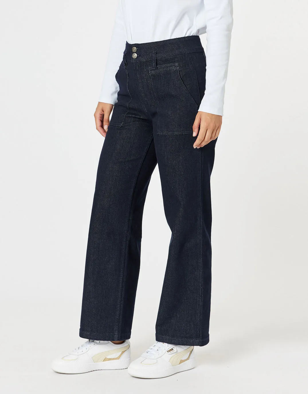 Hudson Wide Leg Jeans - Dark Denim sold by White & Co product image thumbnail 4