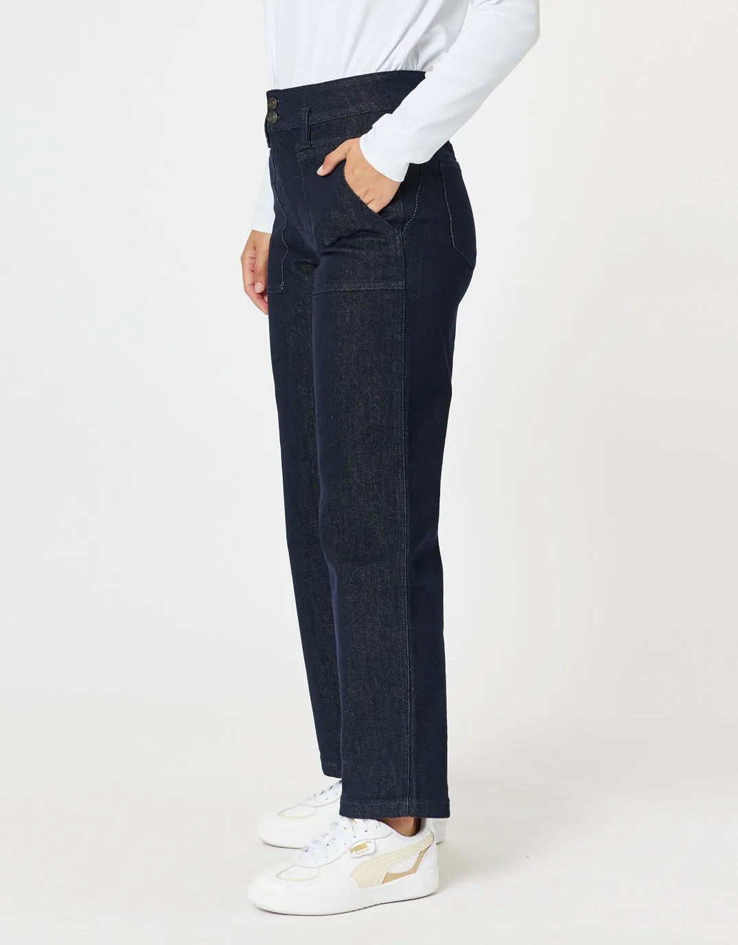 Hudson Wide Leg Jeans - Dark Denim sold by White & Co product image thumbnail 5