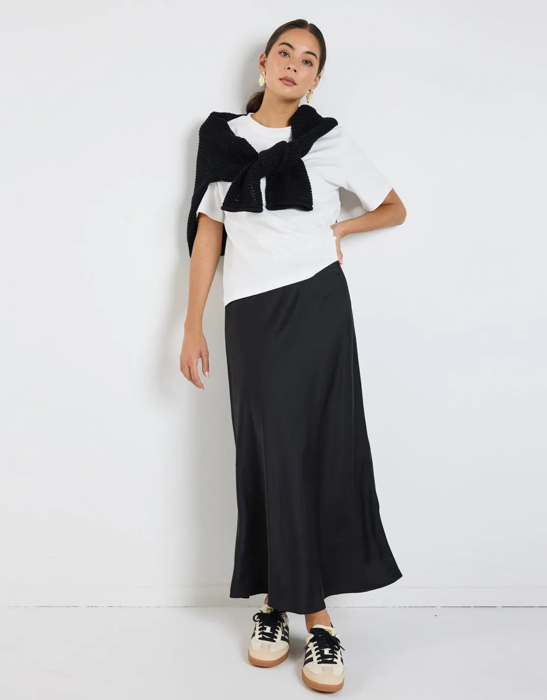 Rosette Satin Skirt - Black sold by White & Co product image thumbnail 3