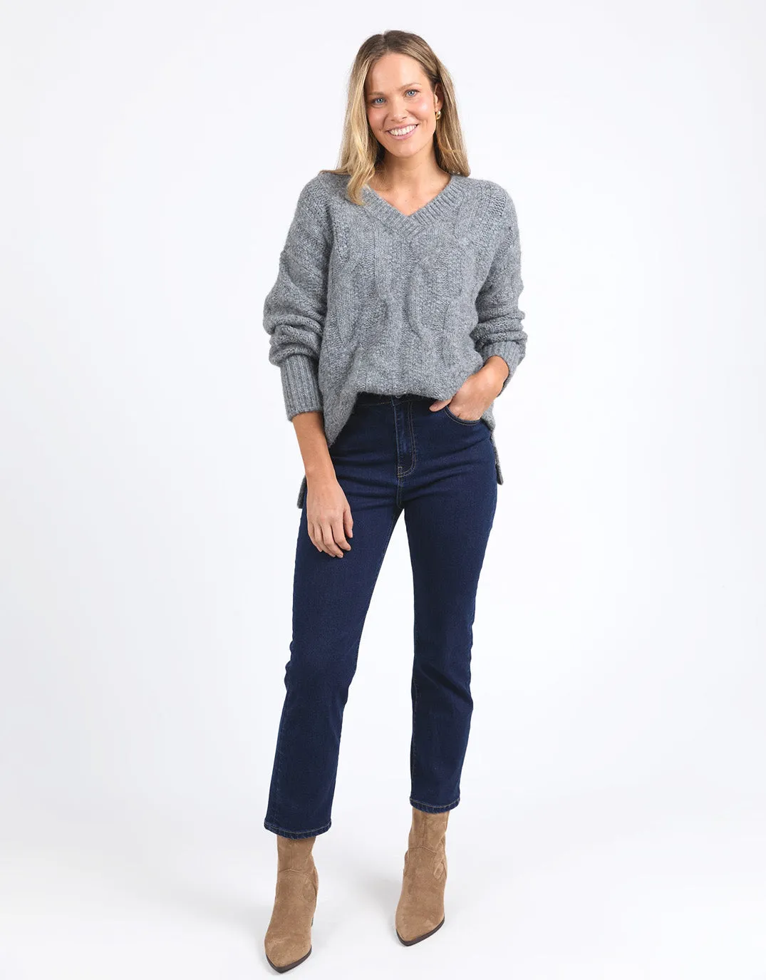 Tallulah Cable Knit - Charcoal sold by White & Co product image thumbnail 4