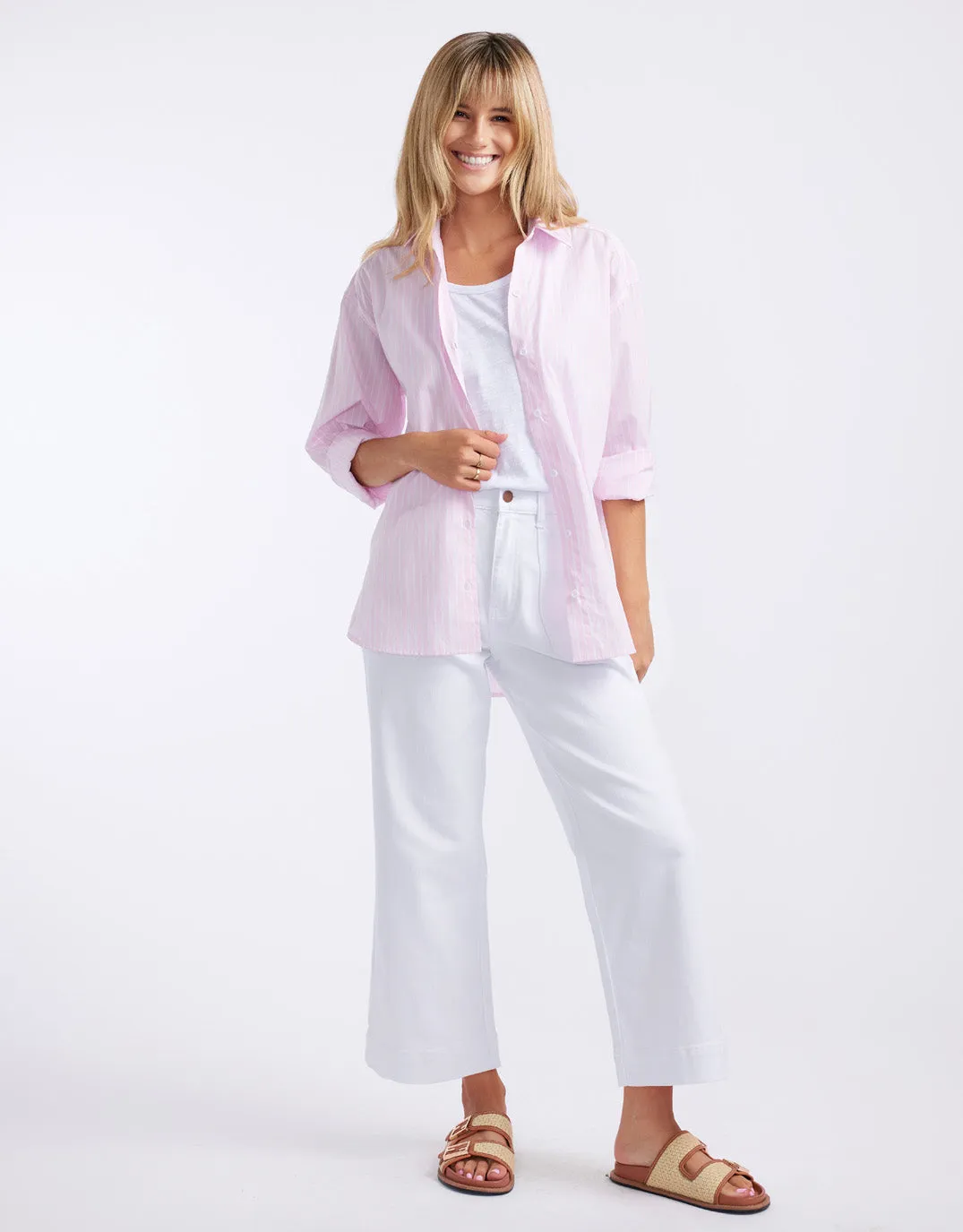 Hayley Classic Shirt - Pale Pink Stripe sold by White & Co product image thumbnail 4