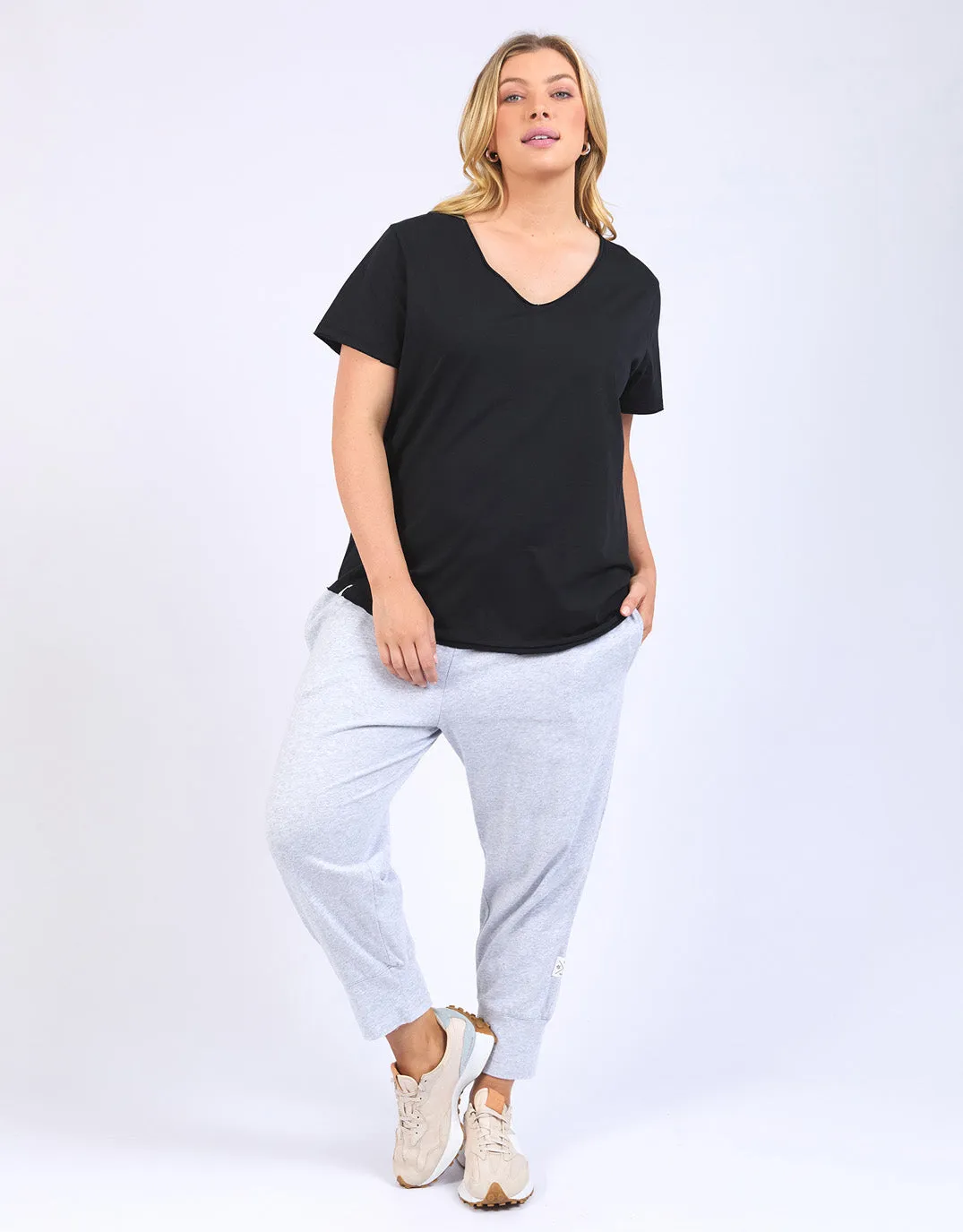 Plus Size Pima Vee Tee - Black sold by White & Co product image thumbnail 2