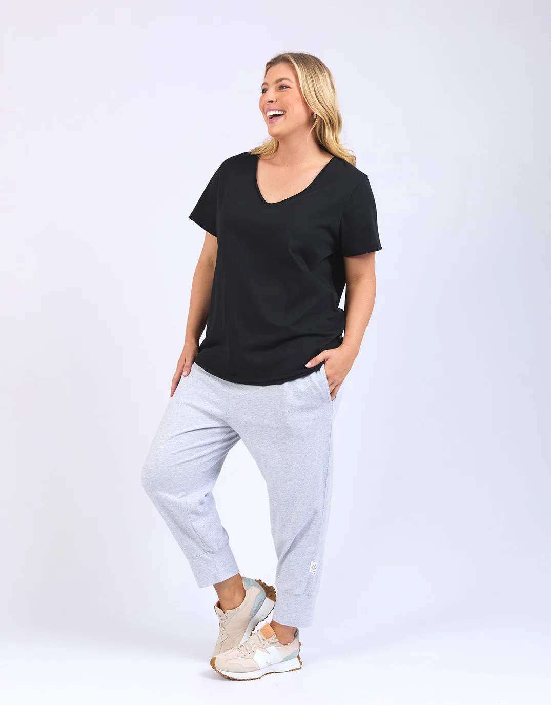 Plus Size Pima Vee Tee - Black sold by White & Co product image thumbnail 3