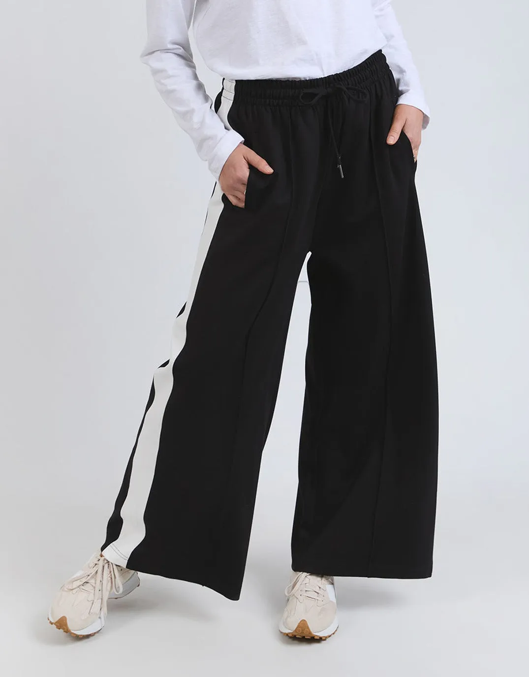 Carmen Wide Leg Pant - Black/Marshmallow sold by White & Co