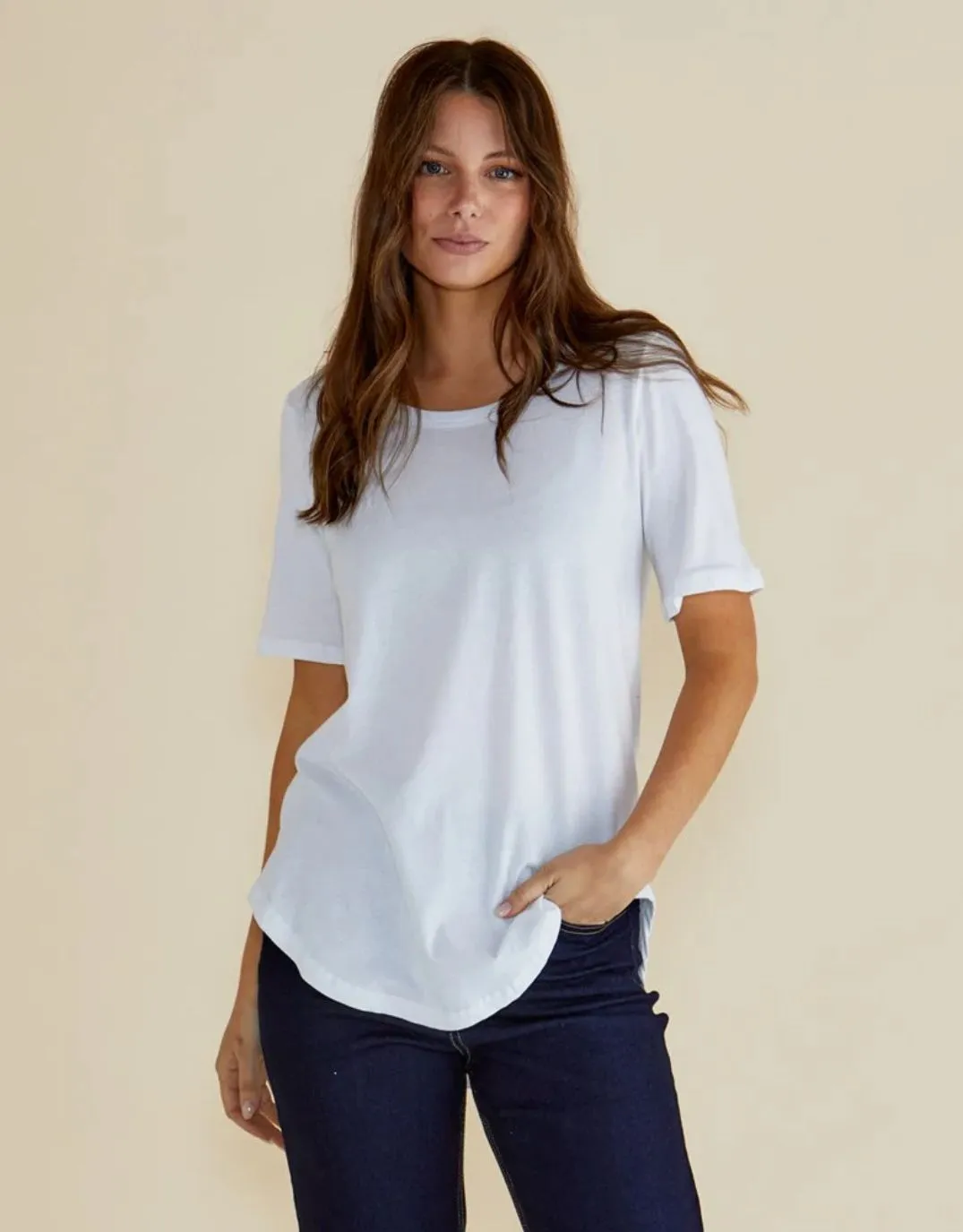 Hailey Short Sleeve Tee - White sold by White & Co product image thumbnail 3