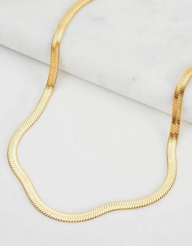 Snake Chain Necklace - Gold sold by White & Co