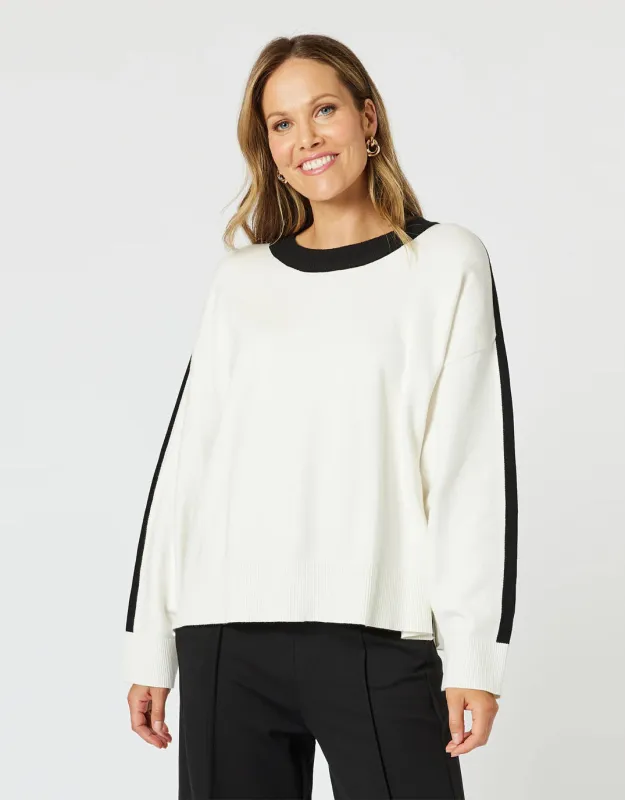 Monaco Knit - Ivory/Black sold by White & Co