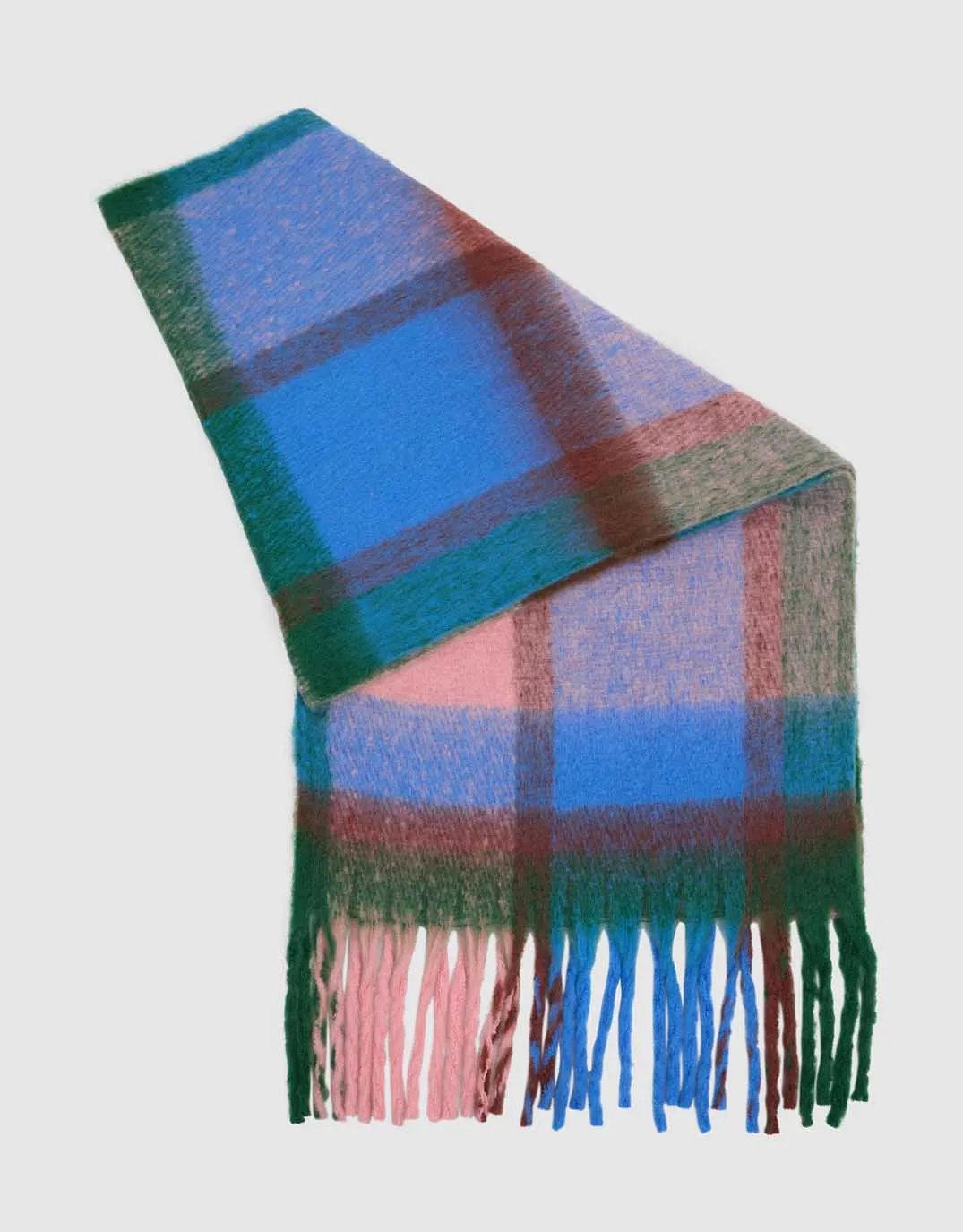 Ribbon Scarf - Pink/Blue/Green Check sold by White & Co product image thumbnail 2