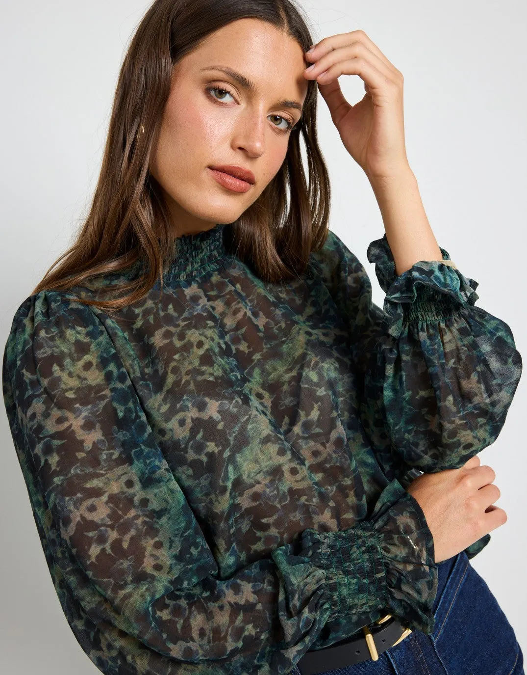 Emphatic Long Sleeve Blouse - Khaki sold by White & Co product image thumbnail 2