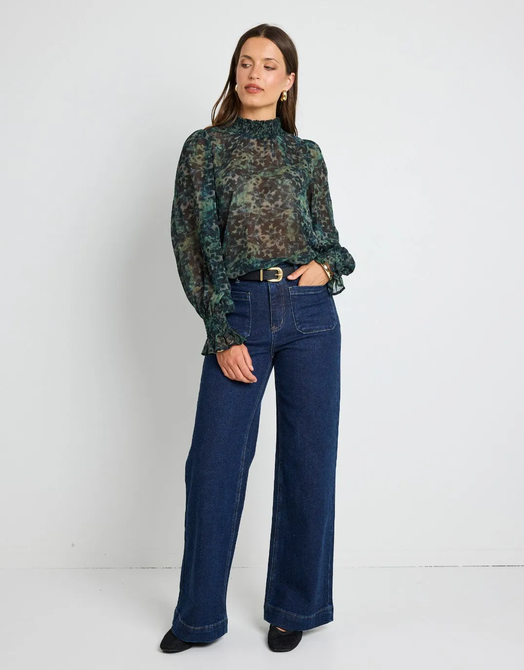 Emphatic Long Sleeve Blouse - Khaki sold by White & Co product image thumbnail 3