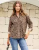 Kira Roll Tab Sleeve Shirt - Leopard Print sold by White & Co